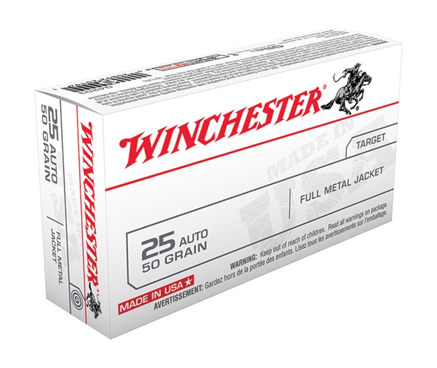Picture of  Winchester Ammo Q4203 Usa  25Acp 50Gr Full Metal Jacket 50 Per Box/10 Case 020892201941