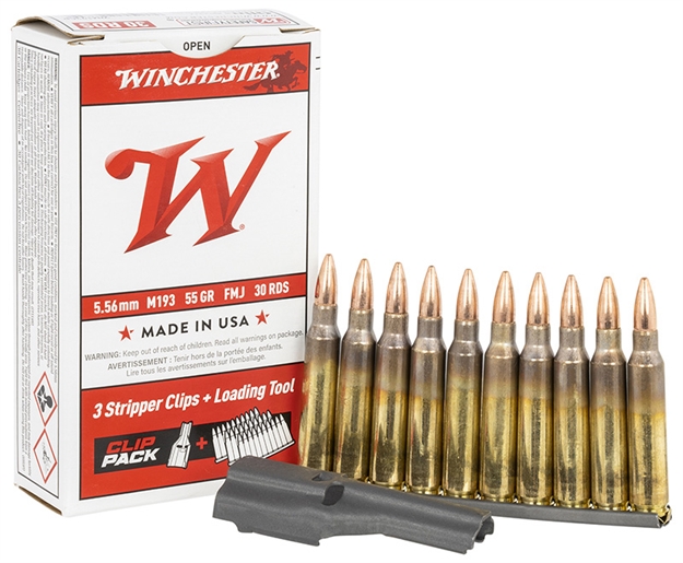 Picture of Winchester Ammunition Usa 5.56 M193 55Gr Strip Clip PK 30/Bx WM193CP 020892228856