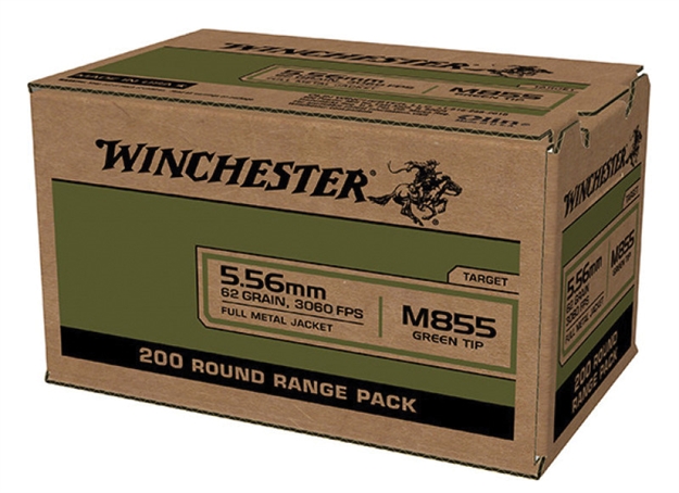 Picture of  Winchester Ammo Wm855200 Usa M855 Green Tip 5.56X45mmnato 62Gr Full Metal Jacket 200 Per Box/4 Case 020892228641