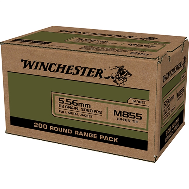 Picture of  Winchester Ammo Wm855200 Usa M855 Green Tip 5.56X45mmnato 62Gr Full Metal Jacket 200 Per Box/4 Case