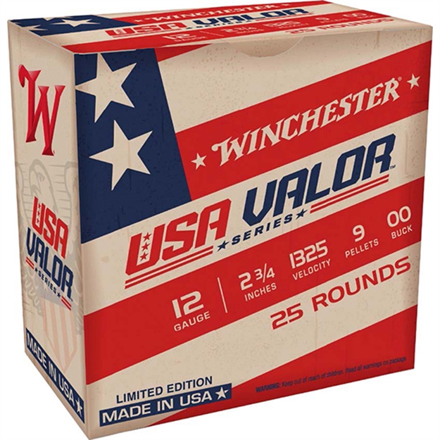 Picture of  Winchester Ammo Usa1200vp Usa Valor 12Gauge 2.75" 9Pellets 00Buck Shot 25 Per Box/10 Case *Limited