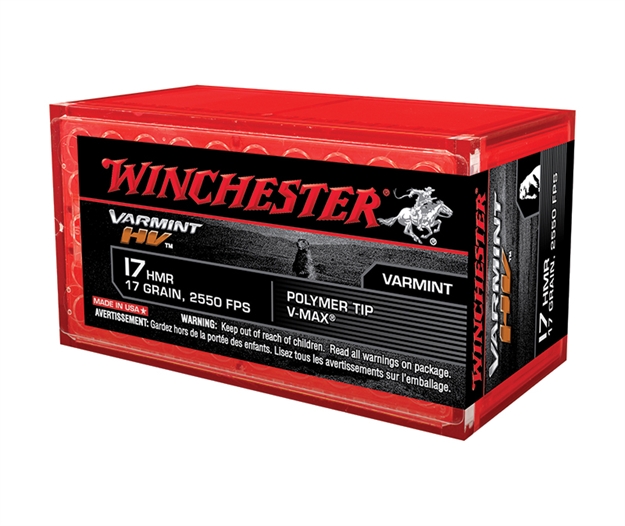 Picture of Winchester Varmint HV Rimfire Ammo 17 Hmr, V-Max, 17 Grains, 2550 Fps, 50 Rounds, Boxed 020892102491