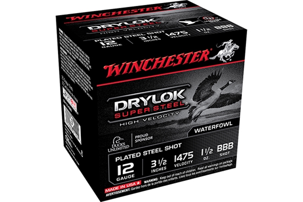 Picture of Winchester Drylok Super Steel Shotshell 12 Ga, 3-1/2 In, No. Bbb, 1-1/2 Oz, 1475 Fps, 25 Rnd Per Box