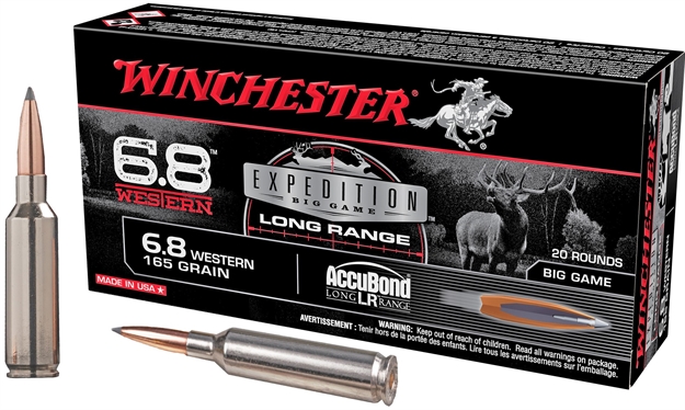 Picture of  Winchester Ammo S68wlr Expedition Big Game Long Range 6.8Western 165Gr Nosler Accubond Long Range 20 Per Box/10 Case