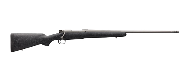 Picture of  Winchester Guns 535238233 Model 70 Extreme 300 Win Mag 3+1 Cap 26" Tungsten Gray Cerakote Rec/Barrel Textured Charcoal Gray Fixed Bell & Carlson Stock Right Hand With Moa Trigger System (Full Size) 048702018923