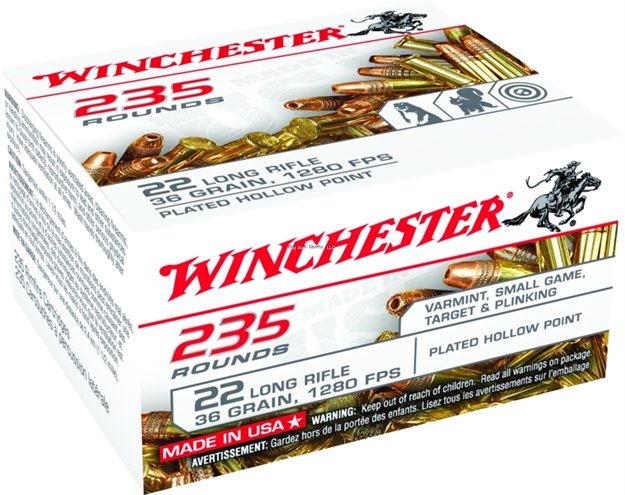 Picture of Winchester Rimfire Ammo 22 Lr, Cphp, 36 Grains, 1280 Fps, 235 Rounds, Boxed