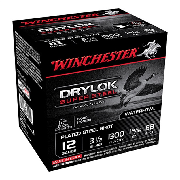 Picture of Winchester Super-X Drylok Super Steel Shotshell 12 Ga, 3-1/2 In, No. Bb, 1-9/16 Oz, Mag Dr, 1300 Fps XSM12LBB
