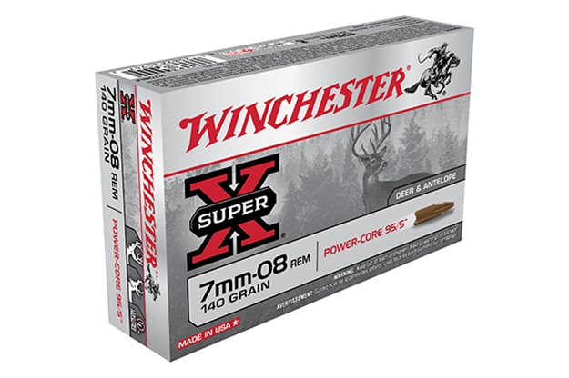 Picture of Winchester Super-X Rifle Ammo 7Mm-08 Rem, Power Core, 140 Grains, 2800 Fps, 20, Boxed