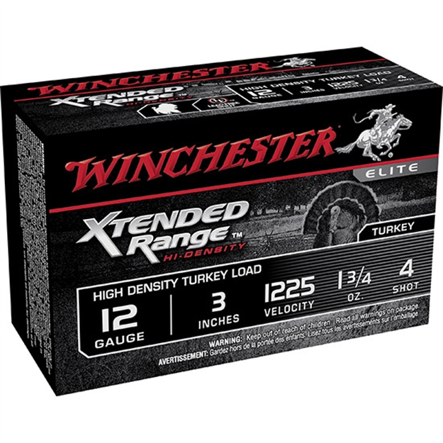 Picture of Winchester Xtended Range Hi-Density Turkey Shotshell 12 Ga, 3 In, No. 4, 1-3/4 Oz, 1225 Fps