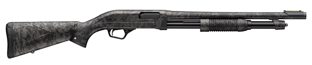 Picture of  Winchester Repeating Arms 512457395 Sxp Defender Compact 12 Gauge Pump 3" 5, 2 3/4" Shells 18" Forged Carbon Hydrodip Steel Barrel, Aluminum Receiver, Fixed Forged Carbon Hydrodip Synthetic Stock