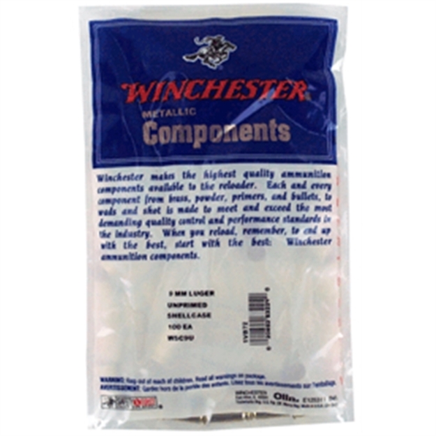 Picture of Winchester Unprimed Cases 9Mm Luger 100 Pack 20Pk/Cs WSC9U