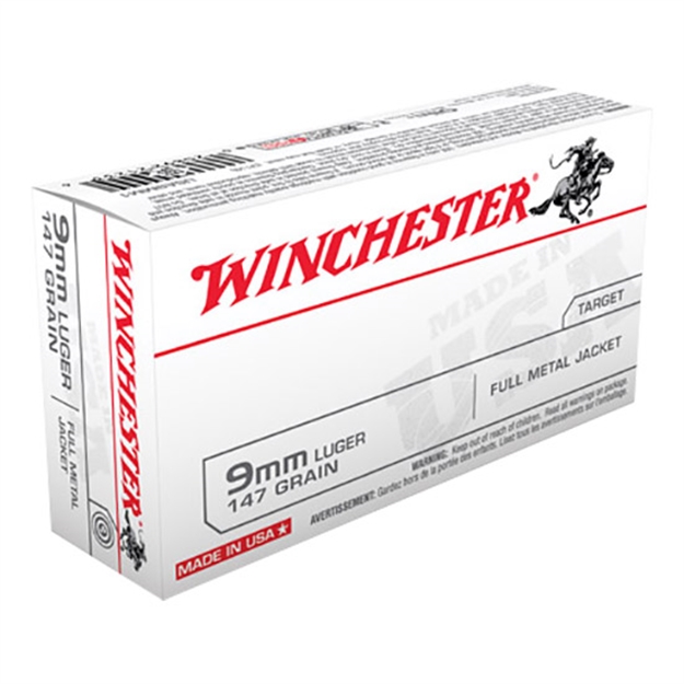 Picture of  Winchester Ammo Usa9mm1 Usa  9Mmluger 147Gr Full Metal Jacket Flat Nose 50 Per Box/10 Case 020892212336