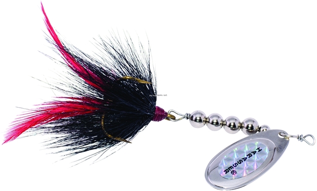 Picture of Windels Pike Harasser Bucktail Spinner, 4", 5/0 Hook, #5 Blade, Black/Silver