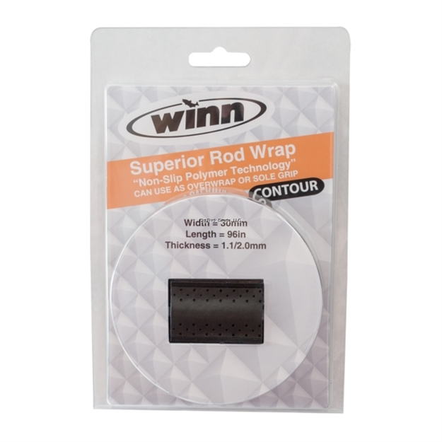 Picture of Winn Grips Contour Rod Grip Overwrap, 96" L,30Mmw,  Black, All-Weather-Durable WD Polymer Material