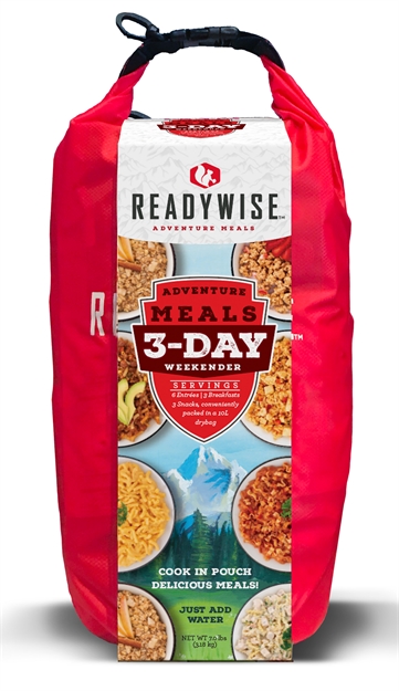 Picture of Wise Foods Rw05-918 Outdoor Food Kit 3 Day Weekender Pack W/Dry Bag 6 Entrees, 3 Breakfasts And 3 Snacks 12 Per Pack 12 Servings Outdoor Camping Pouches