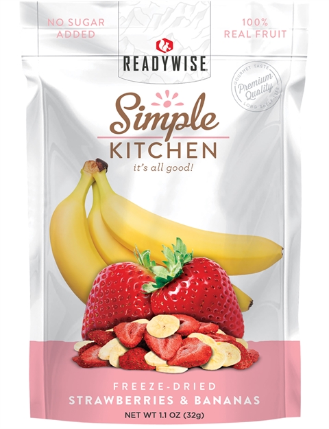 Picture of Readywise Sk05009 Simple Kitchen Freeze Dried Fruit Strawberry & Bananas 1 Serving Pouch 6 Per Case SK05-009 851238005682