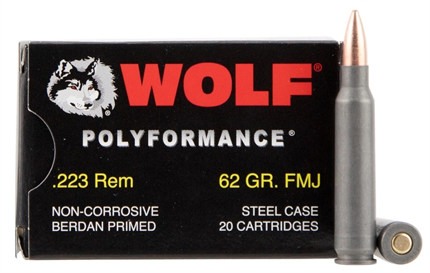 Picture of Wolf 22362 Polyformance Rifle 223 Remington/5.56 Nato 62 GR Full Metal Jacket 20 Bx/ 25 CS 500 Total (Case)