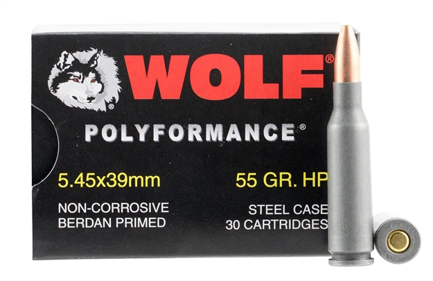 Picture of Wolf 545Bhp Polyformance Rifle 5.45X39mm 55 GR Hollow Point 30 Bx/ 25 CS 750 Total (Case)