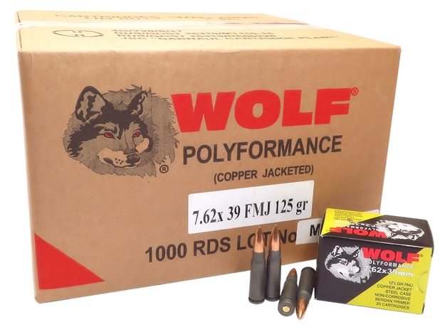 Picture of Wolf 762Cfmj Polyformance Rifle 7.62X39mm 125 GR Full Metal Jacket 20 Bx/ 50 CS 1000 Total (Case)