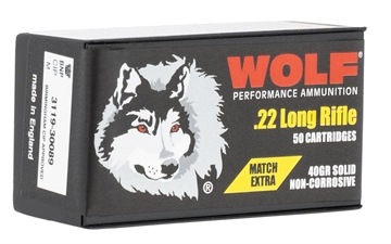 Picture of Wolf Ammo 22Lr 40Gr. Solid RN Match-Extr