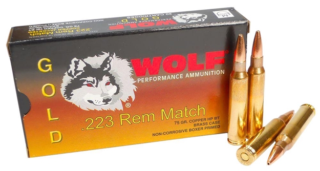 Picture of Wolf G223mpt Gold 223 Rem/5.56 Nato Multi-Purpose Tactical 75 GR 20 Box/50 Case