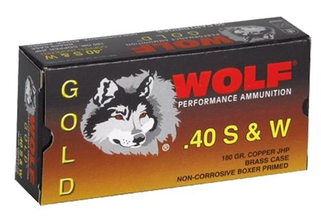 Picture of Wolf G40hp1 Gold 40 Smith & Wesson Semi-Jacketed Hollow Point 180 GR 50 Box/10 C