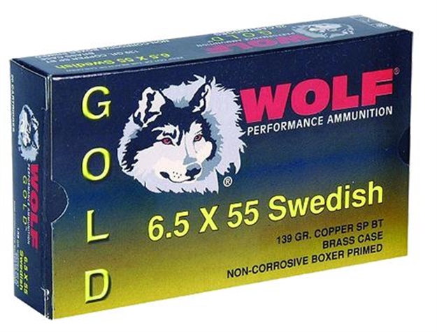 Picture of Wolf G65ssp1 Gold 6.5X55mm Jacketed Soft Point 139 GR 20 Box/25 Case