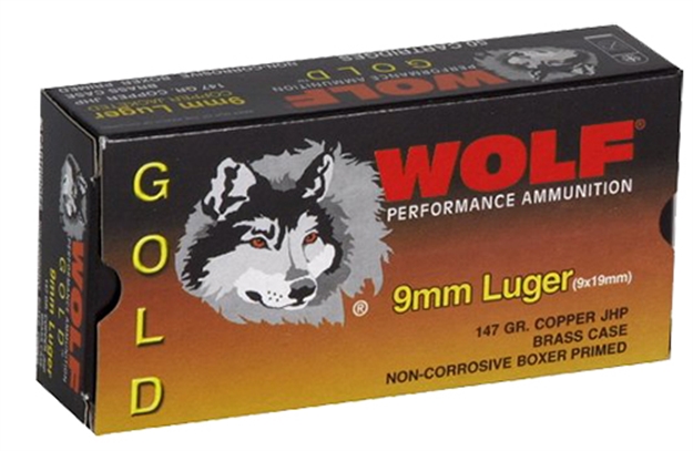 Picture of Wolf G919hp1 Gold 9Mm Luger Jacketed Hollow Point 147 GR 50 Box/20 Case