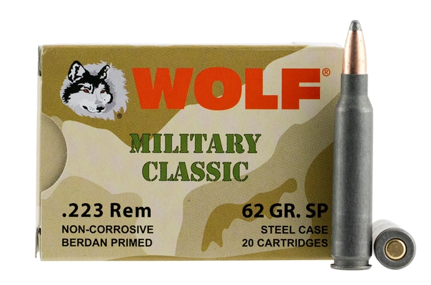 Picture of Wolf Mc22362sp Military Classic Rifle 223 Remington/5.56 Nato 62 GR Soft Point 20 Bx/ 25 CS 500 Total (Case)