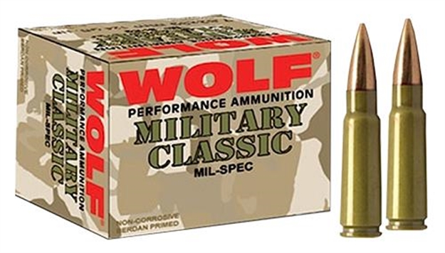 Picture of Wolf Mc308sp168 Military Classic Rifle 308 Winchester/7.62 Nato 168 GR Soft Point 20 Bx/ 25 CS 500 Total (Case)