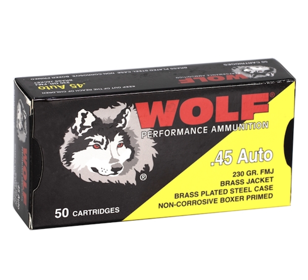 Picture of Wolf Performance Ammo 45Acp 230Gr Fmj 50/Bx Brass PL 45WCFMJ