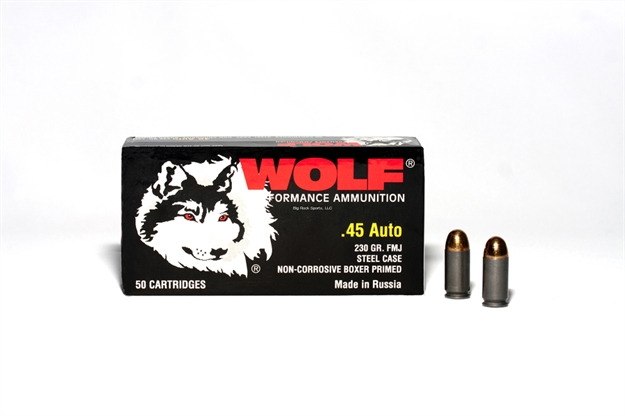 Picture of Wolf Performance Ammo CF Pistol 50Bx 10Cs 230Gr Fmj Boxer Primer Cop Jacket 45Fmj