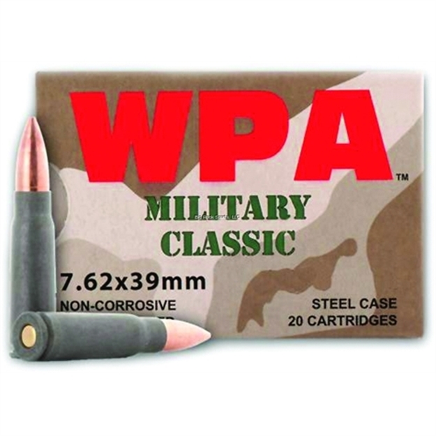 Picture of Wolf Performance Ammo Military Classic Rifle Ammo 7.62X39, Fmj, 124 Grains, 2402 Fps, 1000, Boxed
