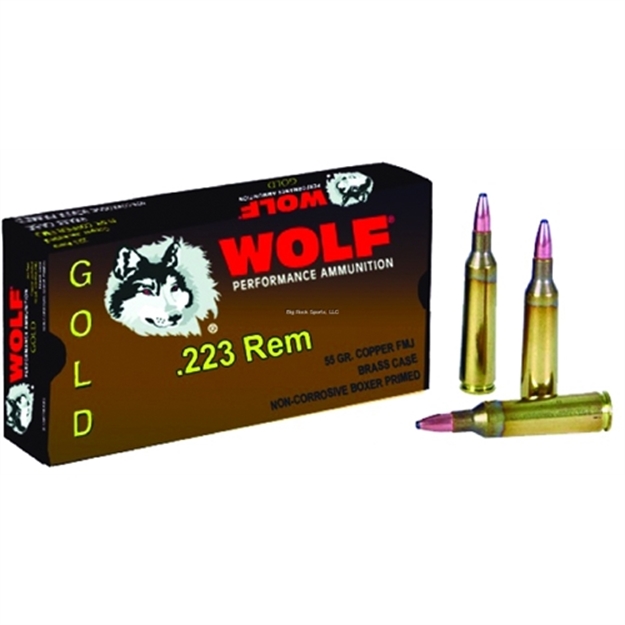Picture of Wolf Performance Ammo Performance Rifle Ammo 223 Rem, Fmj, 55 Grains, 3250 Fps, 20 Rnd, 50 Boxed, 1,000 Rds/Cs
