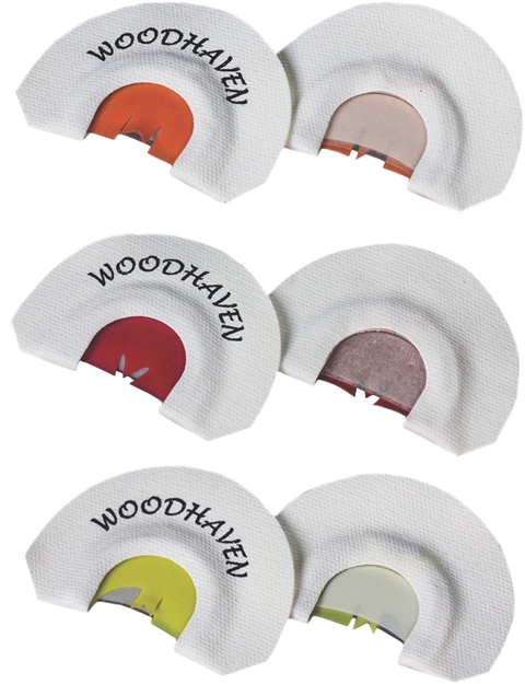 Picture of  Woodhaven Wh068 Turkey Killing Machine  Diaphragm Call Triple Reed Attracts Turkeys White 3 Per Pkg