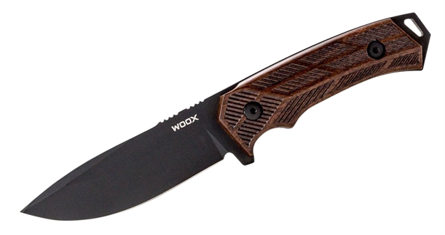 Picture of  Woox Bu.Knf001.02 Rock 62  4.25" Fixed Plain Black Mil-Spec Sleipner Steel Blade Checkered Walnut Handle