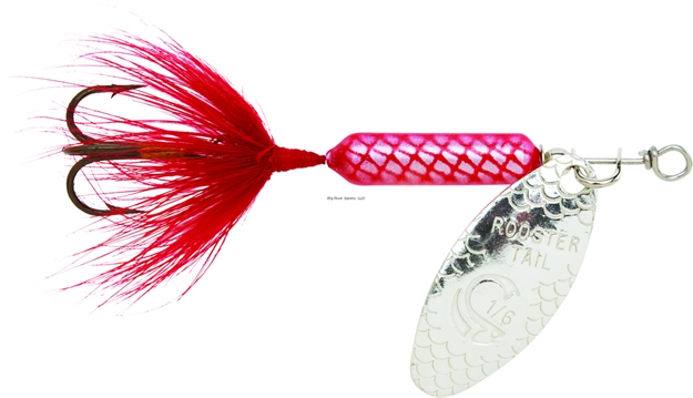 Picture of Wordens Rooster Tail In-Line Spinner, 1 3/4", 1/24 Oz, Treble Hook, Red 204-R