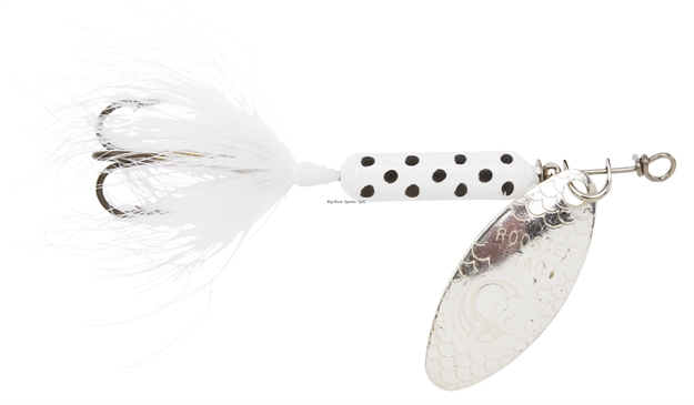 Picture of Wordens Rooster Tail In-Line Spinner, 1 3/4", 1/24 Oz, Treble Hook, White Dalmation
