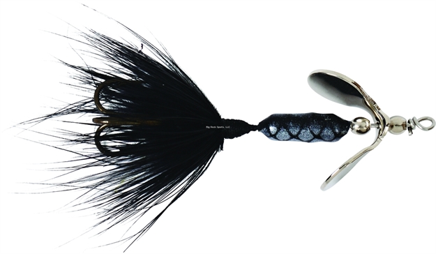 Picture of Wordens Rooster Tail In-Line Spinner, 1/32 Oz, Treble Hook, Black