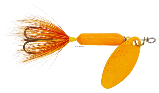Picture of Wordens Rooster Tail IN Line Spinner, 1/4 Oz, Treble Hook, Glitter Orange
