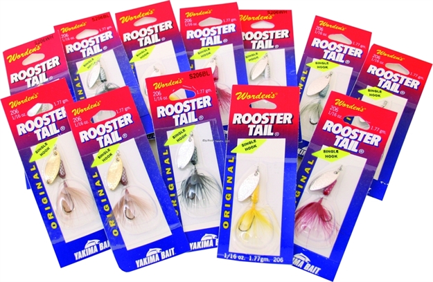 Picture of Wordens Rooster Tail In-Line Spinner, 2", 1/16 Oz, Single Hook, Assorted