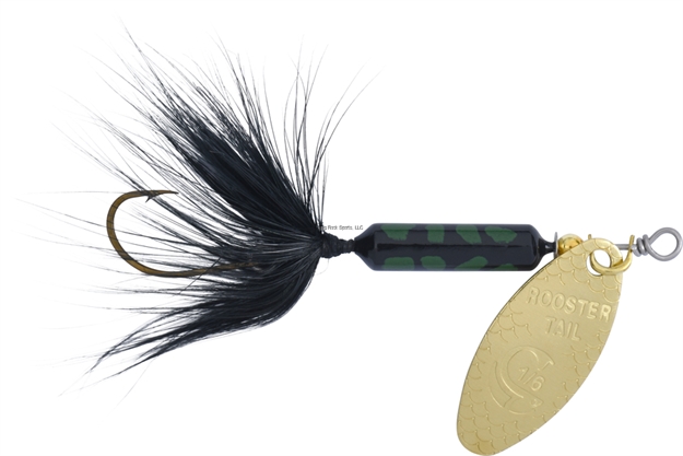 Picture of Wordens Rooster Tail In-Line Spinner, 2", 1/16 Oz, Single Hook, Black Coachdog 206