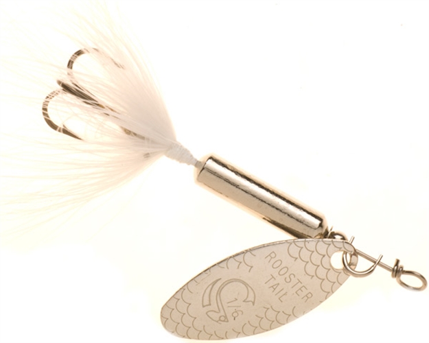 Picture of Wordens Rooster Tail In-Line Spinner, 2", 1/16 Oz, Treble Hook, Chrome Whitetail 206