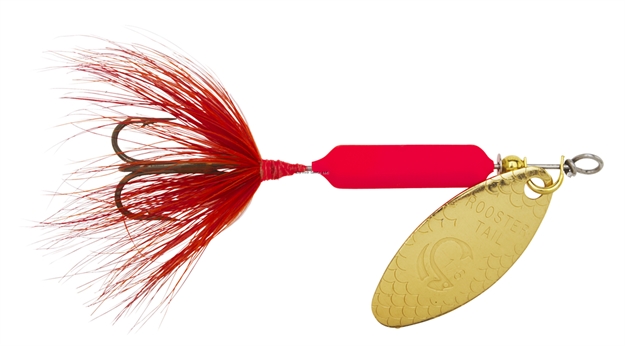 Picture of Wordens Rooster Tail In-Line Spinner, 2", 1/16 Oz, Treble Hook, Fluorescent Red