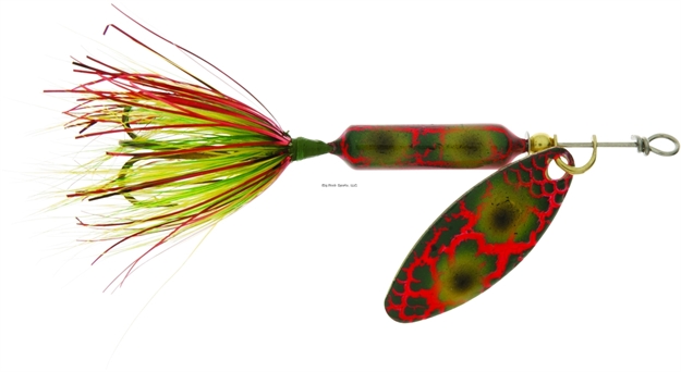 Picture of Wordens Rooster Tail In-Line Spinner, 2", 1/16 Oz, Treble Hook, Frog Bleeding