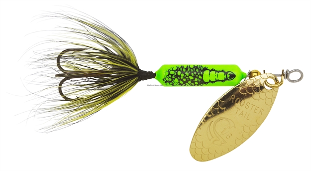 Picture of Wordens Rooster Tail In-Line Spinner, 2", 1/16 Oz, Treble Hook, Green Caddis
