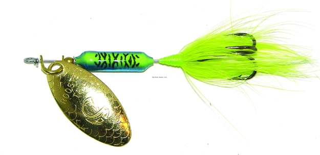 Picture of Wordens Rooster Tail In-Line Spinner, 2", 1/16 Oz, Treble Hook, June Bug