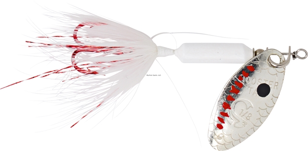Picture of Wordens Rooster Tail In-Line Spinner, 2", 1/16 Oz, Treble Hook, Snow With Red Hook
