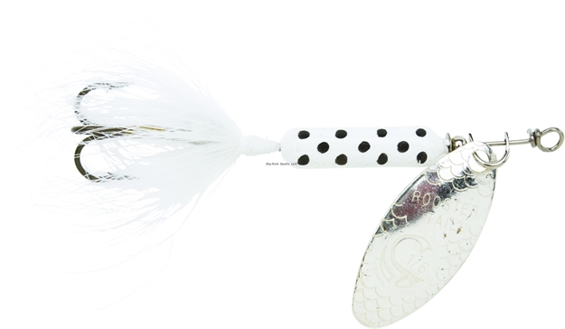Picture of Wordens Rooster Tail In-Line Spinner, 2", 1/16 Oz, Treble Hook, White Dalmation