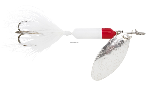 Picture of Wordens Rooster Tail In-Line Spinner, 2", 1/16 Oz, Treble Hook, White Red